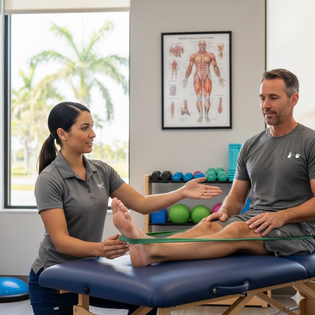 A Doctor of Physical Therapy in Pembroke Pines evaluates how the foot and ankle function within the larger movement system, identifying reduced mobility in the lower body that contributes to persistent heel discomfort.